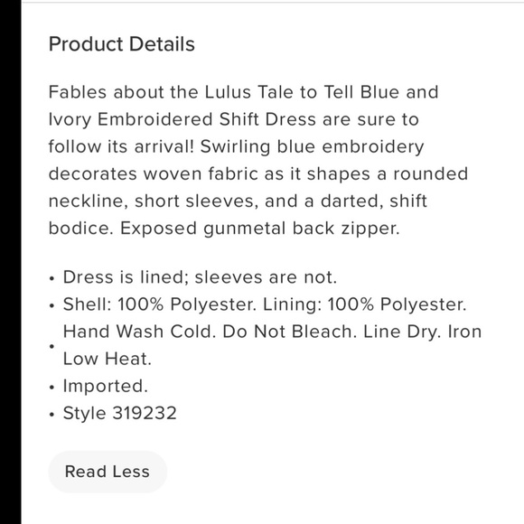 💙 Lulu’s Embroidered dress - Picture 6 of 11